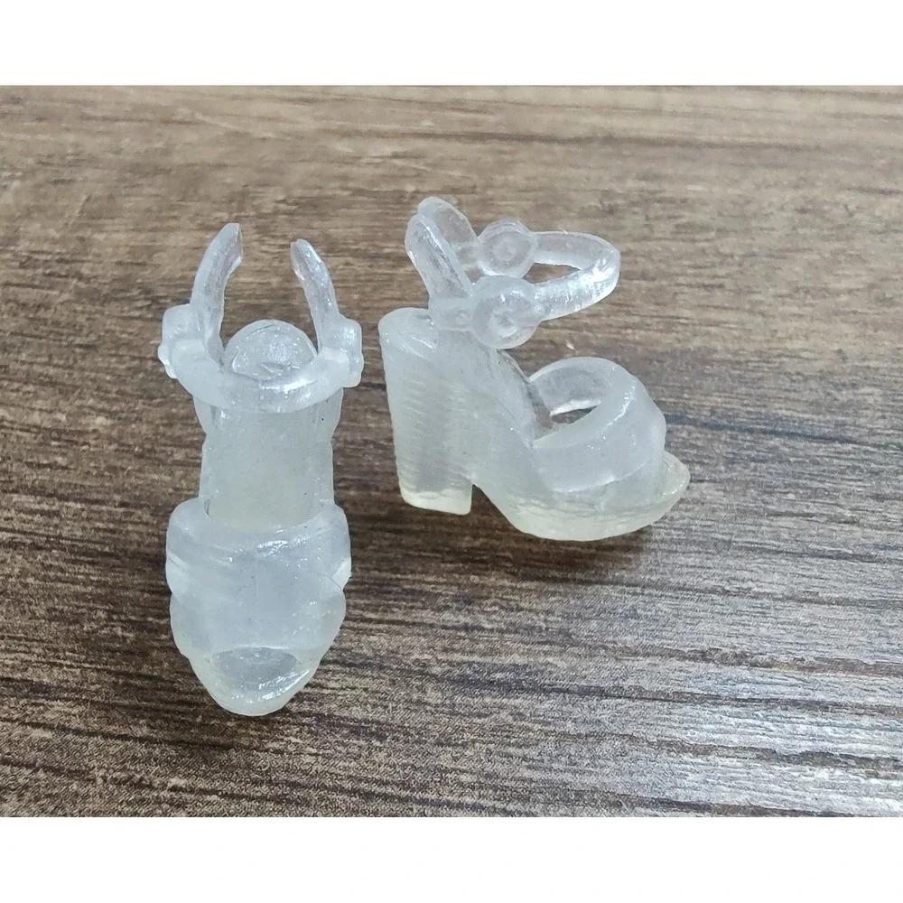 Clear Platform High Heel Shoes Wedge Sandals Articulated Ankle Strap Z26